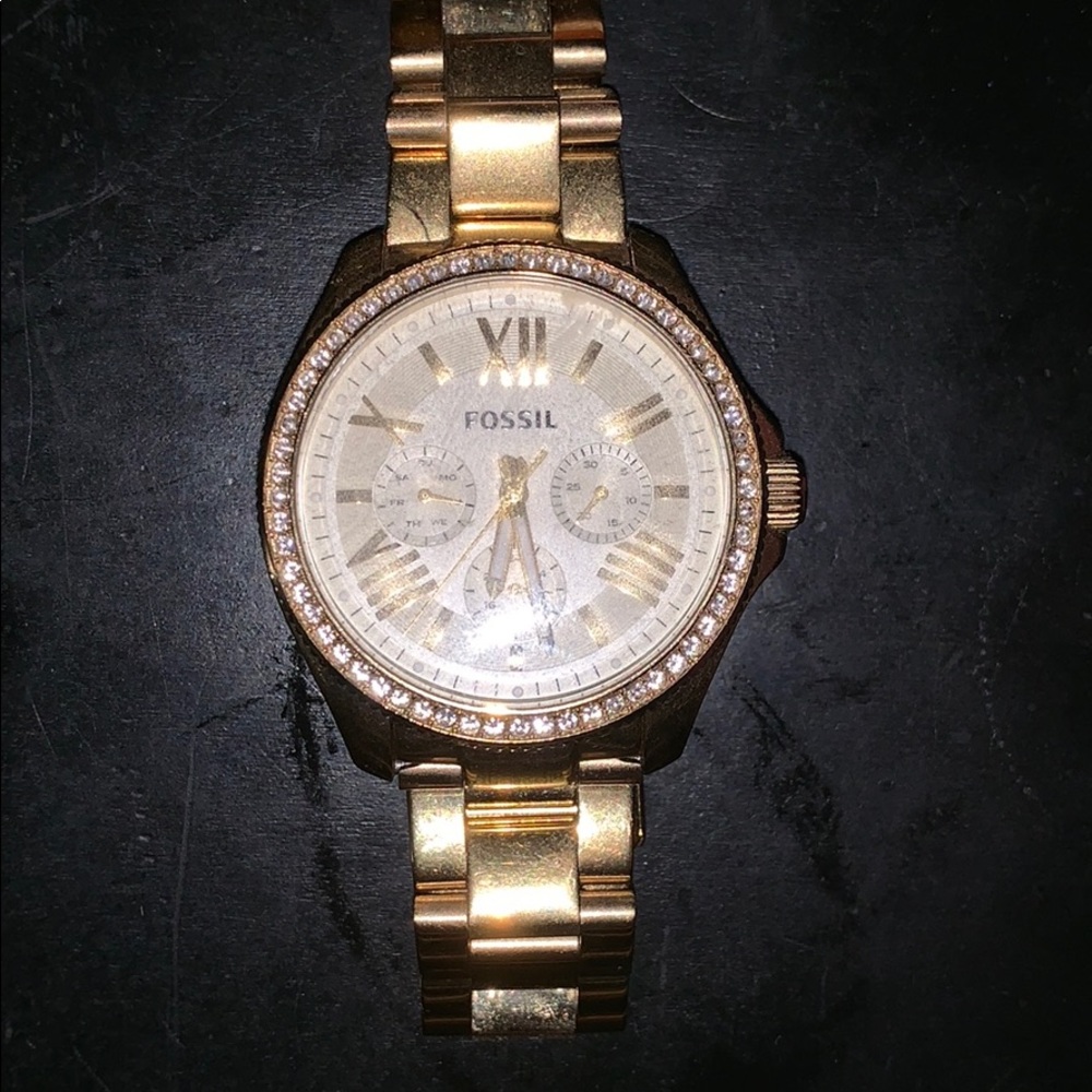 Gold Fossil Watch